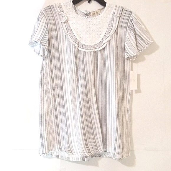 Jessica Simpson Other - JESSICA SIMPSON GIRLS BLACK WHITE STRIPE BACK BUTTON DOWN DRESS SIZE 7-8 NWT